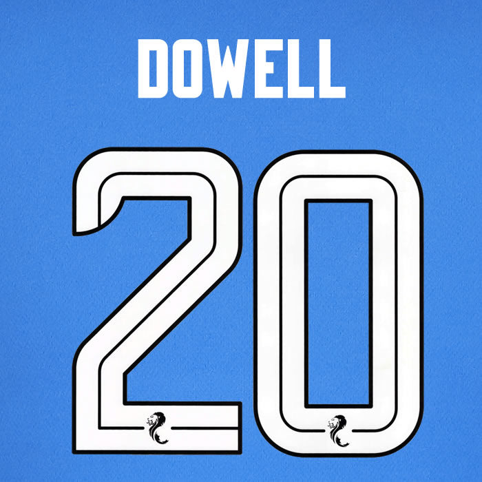 2024 2025 Rangers DOWELL 20 WHITE HOME OFFICIAL PLAYER SIZE NAMESET