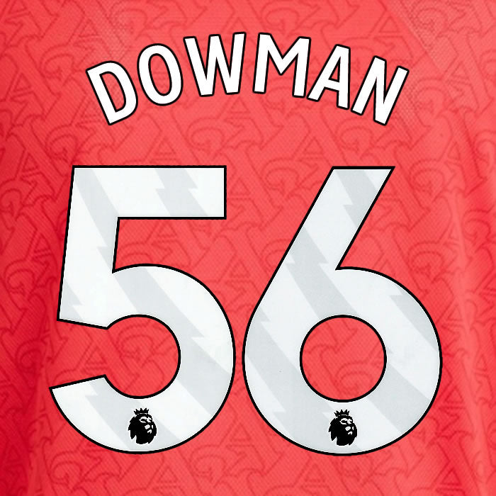 2025 2026 ARSENAL DOWMAN 56 WHITE HOME OFFICIAL PLAYER SIZE NAMESET