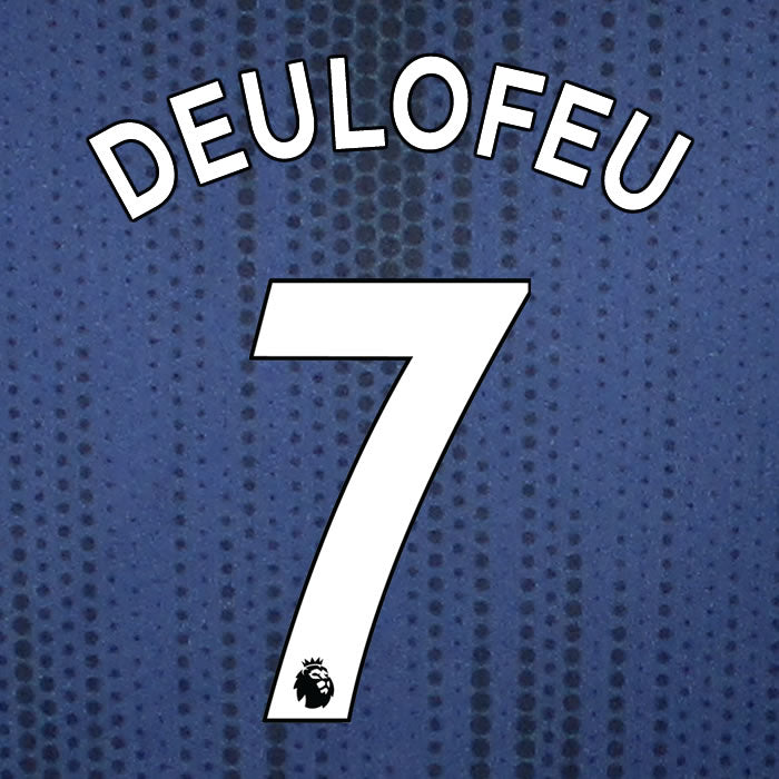 2019 2020 WATFORD DEULOFEU 7 WHITE AWAY OFFICIAL PLAYER SIZE NAME SET