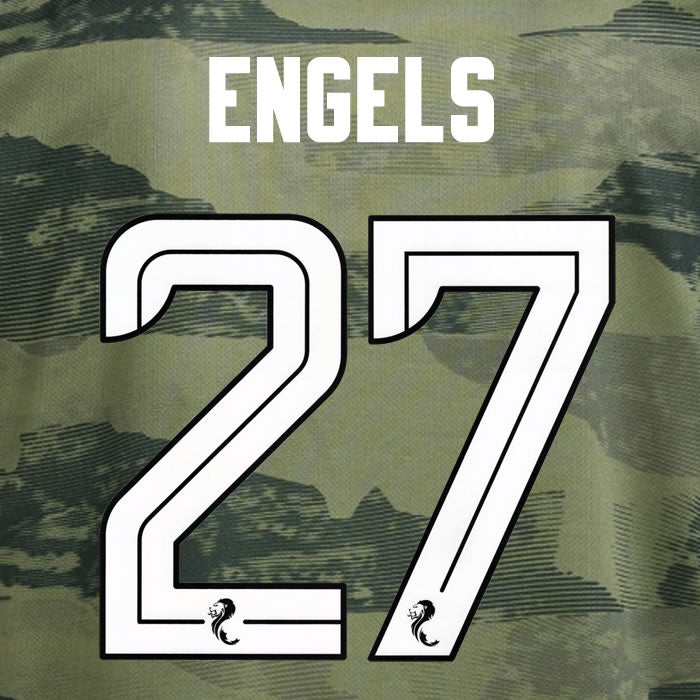 2024 2025 Celtic ENGELS 27 WHITE 3RD OFFICIAL PLAYER SIZE NAMESET