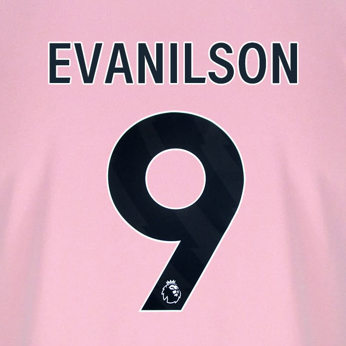 2025 2026 BOURNEMOUTH EVANILSON 9 BLACK 3RD PLAYER SIZE NAME SET