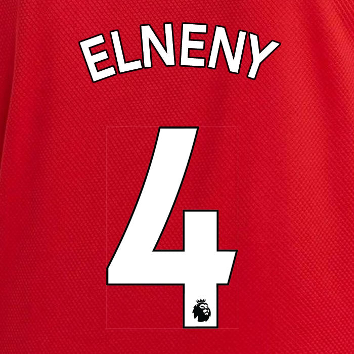 2019 2020 ARSENAL M. ELNENY 4 WHITE HOME OFFICIAL PLAYER SIZE NAME SET