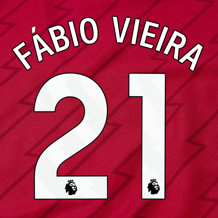 2023 2024 OFFICIAL ARSENAL FABIO VIEIRA 21 HOME PLAYER SIZE NAME SET