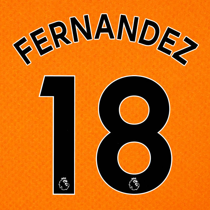2019 2020 NEWCASTLE UNITED FERNÁNDEZ 18 WHITE 3RD OFFICIAL PLAYER SIZE NAME SET