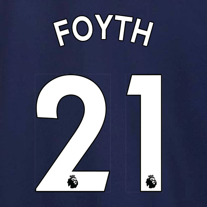 2019 2020 TOTTENHAM HOTSPUR FOYTH 21 WHITE AWAY OFFICIAL PLAYER SIZE NAME SET