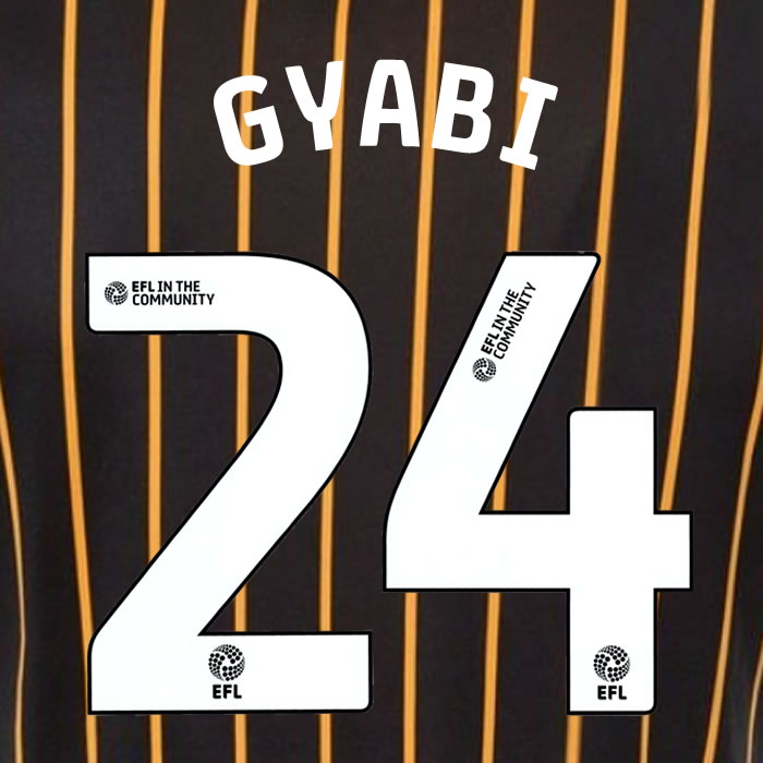 2025 2026 Hull City GYABI 24 WHITE AWAY OFFICIAL PLAYER SIZE NAMESET