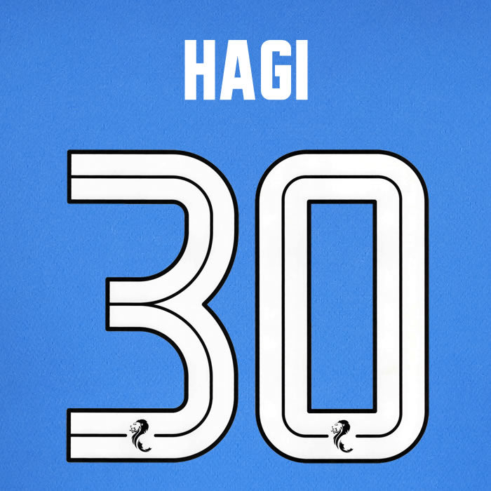2024 2025 Rangers HAGI 30 WHITE HOME OFFICIAL PLAYER SIZE NAMESET