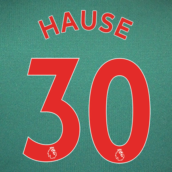 2019 2020 ASTON VILLA HAUSE 30 WHITE 3RD OFFICIAL PLAYER SIZE NAME SET