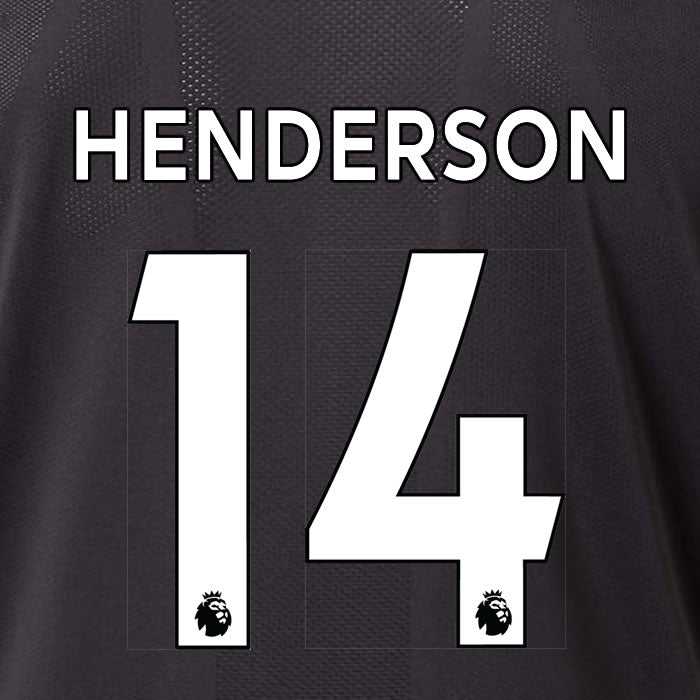 2019 2020 LIVERPOOL HENDERSON 14 WHITE AWAY OFFICIAL PLAYER SIZE NAME SET
