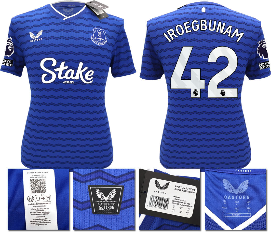 BNWT 2025/26 EVERTON FC HOME SHIRT IROEGBUNAM 42
