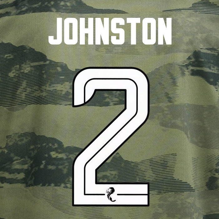 2024 2025 Celtic JOHNSTON 2 WHITE 3RD OFFICIAL PLAYER SIZE NAMESET