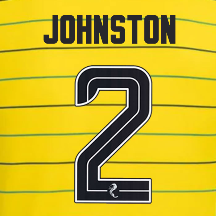 2024 2025 Celtic JOHNSTON 2 WHITE AWAY OFFICIAL PLAYER SIZE NAMESET