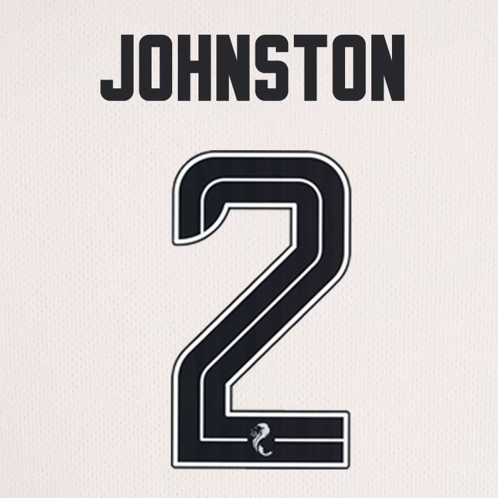 2025 2026 Celtic JOHNSTON 2 WHITE 3RD OFFICIAL PLAYER SIZE NAMESET