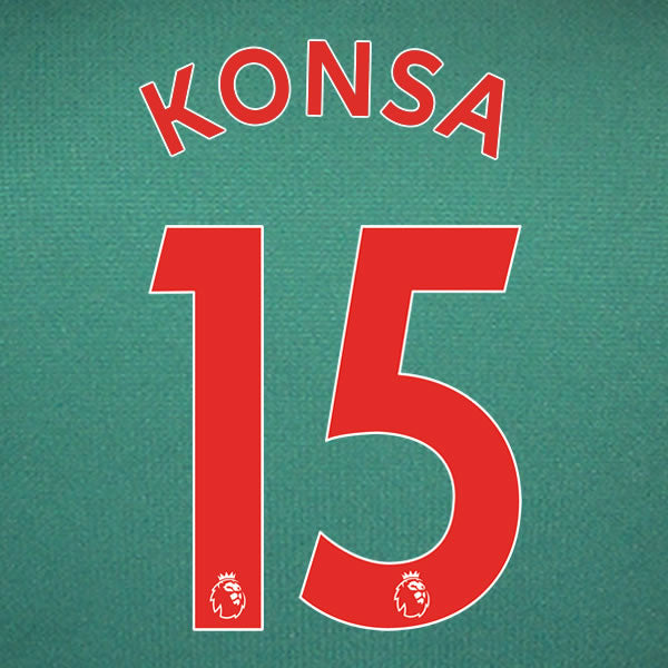 2019 2020 ASTON VILLA KONSA 15 WHITE 3RD OFFICIAL PLAYER SIZE NAME SET