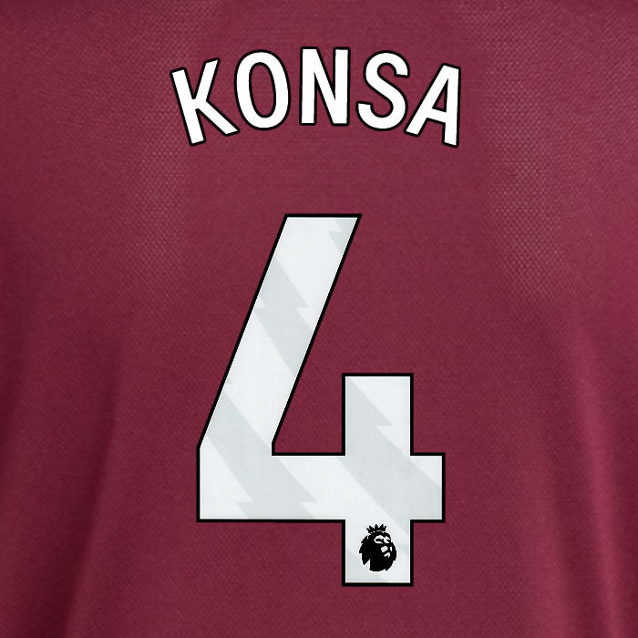 2025 2026 ASTON VILLA KONSA 4 OFFICIAL WHITE HOME PLAYER SIZE NAMESET