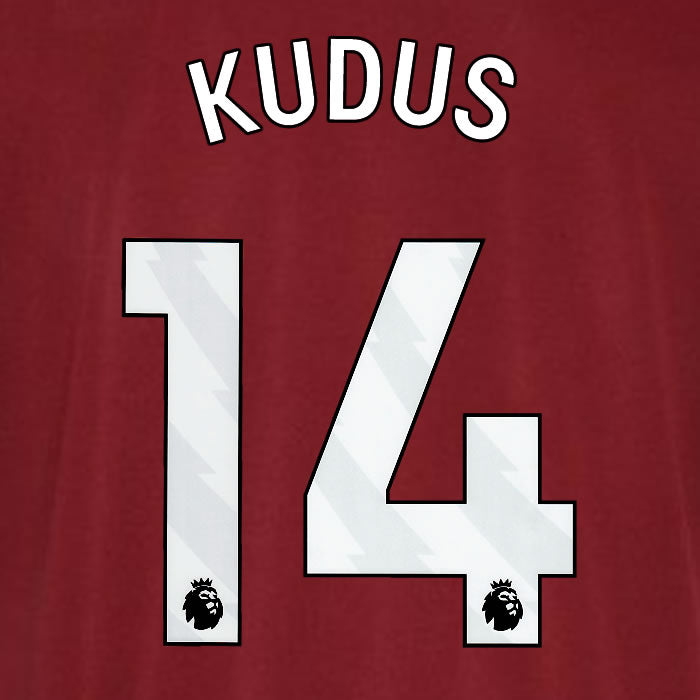 2023 2024 OFFICIAL WEST HAM KUDUS 14 HOME PLAYER SIZE NAME SET