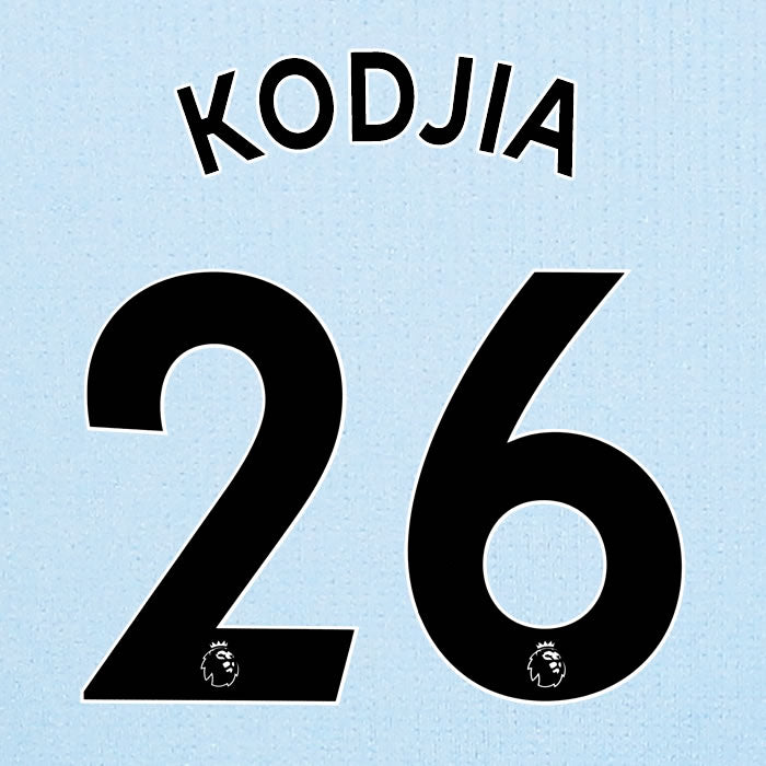 2019 2020 ASTON VILLA KODJIA 26 WHITE AWAY OFFICIAL PLAYER SIZE NAME SET