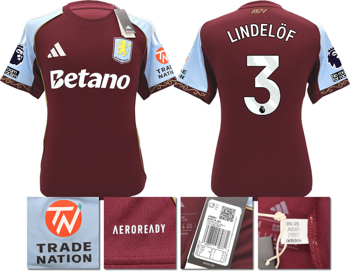 BNWT 2025/26 ASTON VILLA FC HOME SHIRT LINDELÖF 3