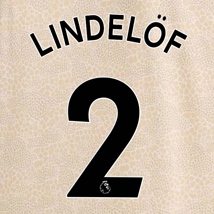 2019 2020 MANCHESTER UNITED LINDELÖF 2 WHITE AWAY OFFICIAL PLAYER SIZE NAME SET