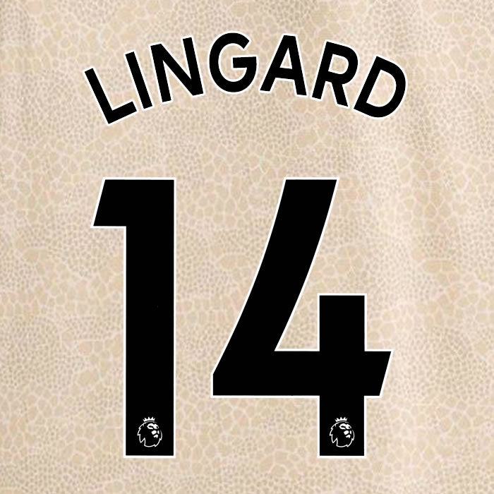 2019 2020 MANCHESTER UNITED LINGARD 14 WHITE AWAY OFFICIAL PLAYER SIZE NAME SET