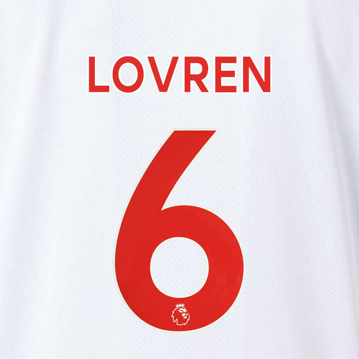 2019 2020 LIVERPOOL LOVREN 6 WHITE 3RD OFFICIAL PLAYER SIZE NAME SET