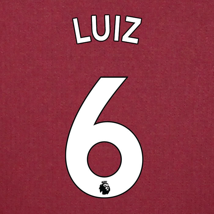 2019 2020 ASTON VILLA DOUGLAS LUIZ 6 WHITE HOME OFFICIAL PLAYER SIZE NAME SET