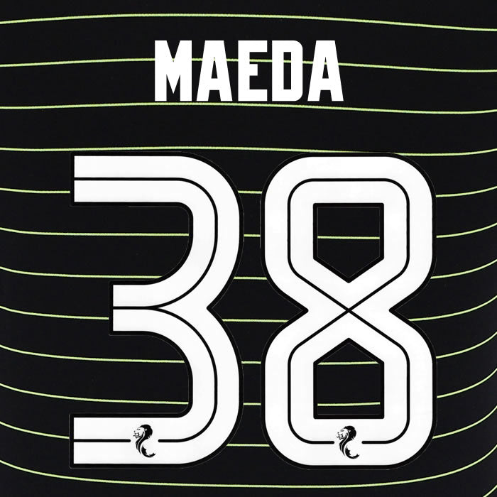2025 2026 Celtic MAEDA 38 WHITE AWAY OFFICIAL PLAYER SIZE NAMESET