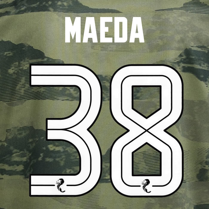 2024 2025 Celtic MAEDA 38 WHITE 3RD OFFICIAL PLAYER SIZE NAMESET