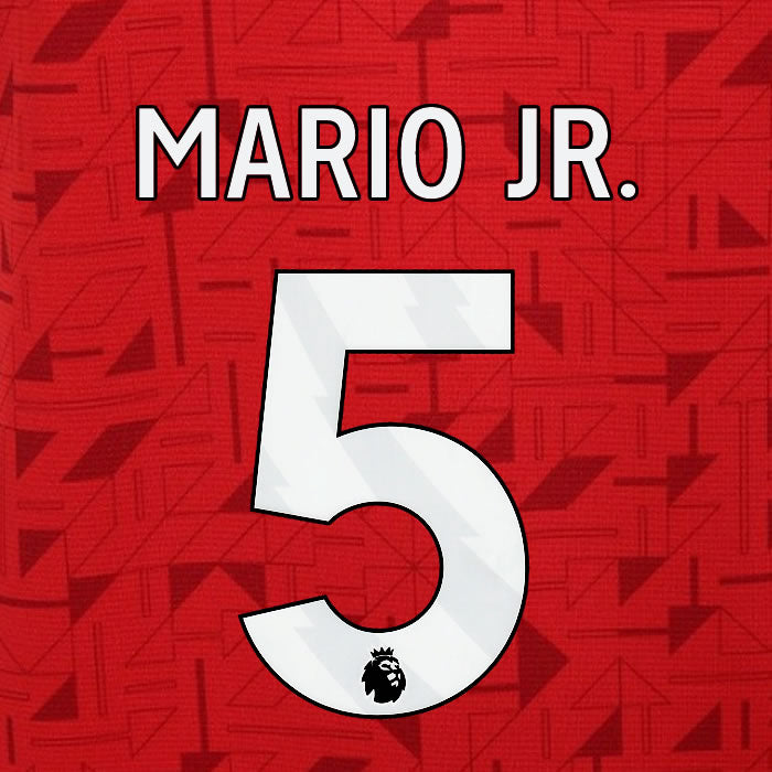 2023 2024 OFFICIAL WOLVERHAMPTON WANDERERS MARIO JR 5 AWAY PLAYER SIZE NAME SET