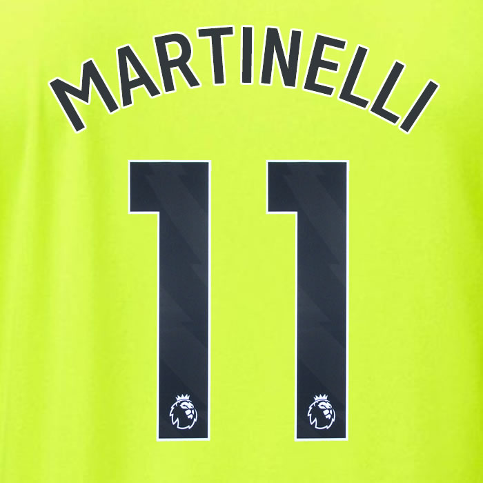 2023 2024 OFFICIAL ARSENAL MARTINELLI 11 AWAY PLAYER SIZE NAME SET