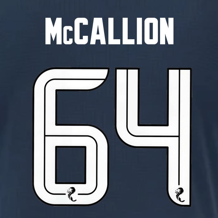 2025 2026 Rangers McCALLION 64 WHITE 3RD OFFICIAL PLAYER SIZE NAMESET