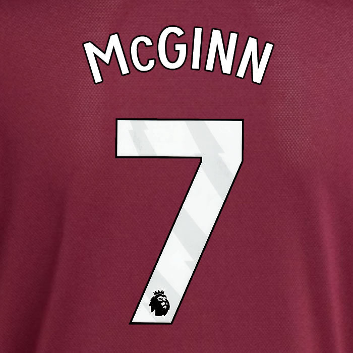 2025 2026 ASTON VILLA McGINN 7 OFFICIAL WHITE HOME PLAYER SIZE NAMESET