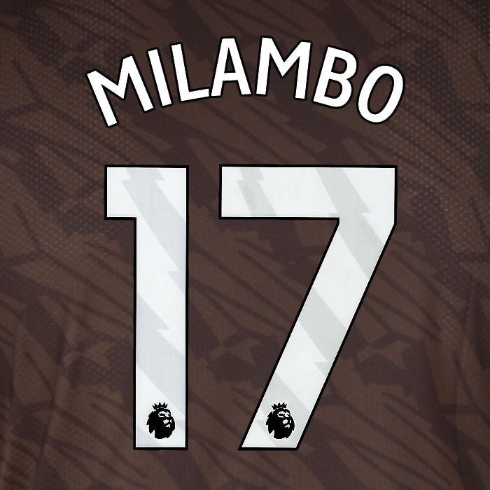 2025 2026 BRENTFORD MILAMBO 17 WHITE AWAY PLAYER SIZE NAME SET