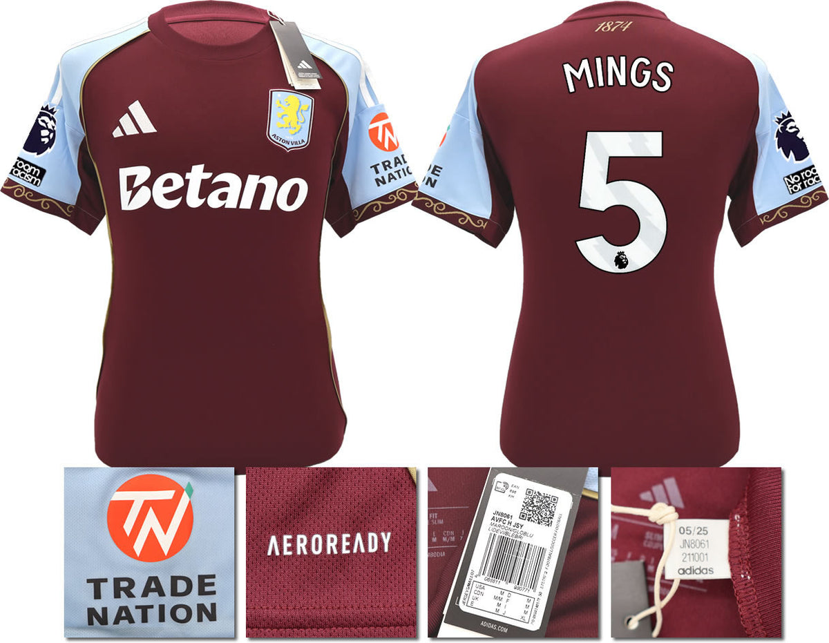 BNWT 2025/26 ASTON VILLA FC HOME SHIRT MINGS 5