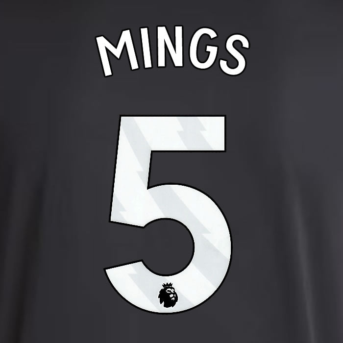 2025 2026 ASTON VILLA MINGS 5 OFFICIAL WHITE AWAY PLAYER SIZE NAMESET