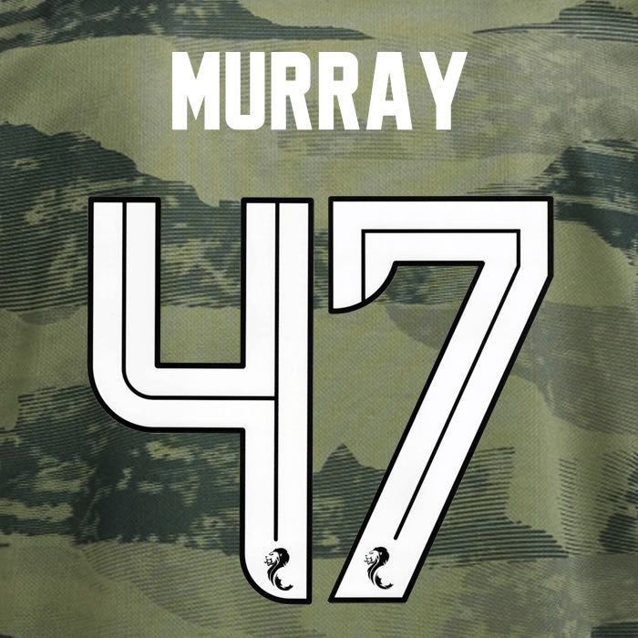 2024 2025 Celtic MURRAY 47 WHITE 3RD OFFICIAL PLAYER SIZE NAMESET