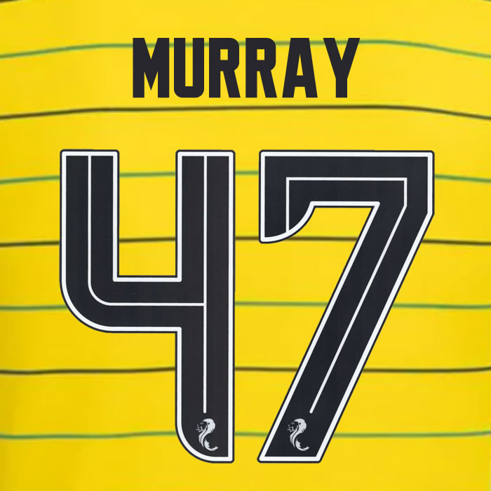 2024 2025 Celtic MURRAY 47 WHITE AWAY OFFICIAL PLAYER SIZE NAMESET
