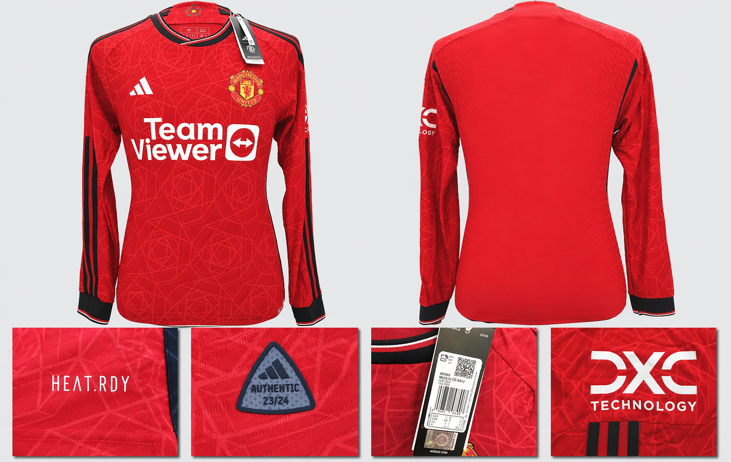 BNWT 23 24 AUTHENTIC MANCHESTER UNITED ADIDAS HOME SHIRT LS MAINOO 37
