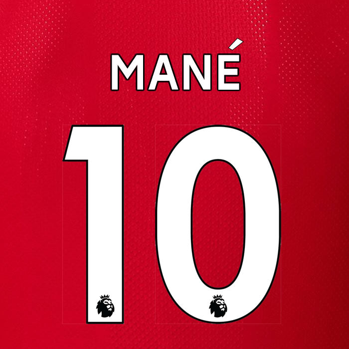 2019 2020 LIVERPOOL MANÉ 10 WHITE HOME OFFICIAL PLAYER SIZE NAME SET