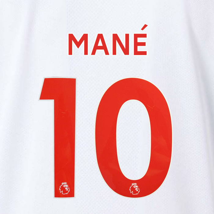 2019 2020 LIVERPOOL MANÉ 10 WHITE 3RD OFFICIAL PLAYER SIZE NAME SET