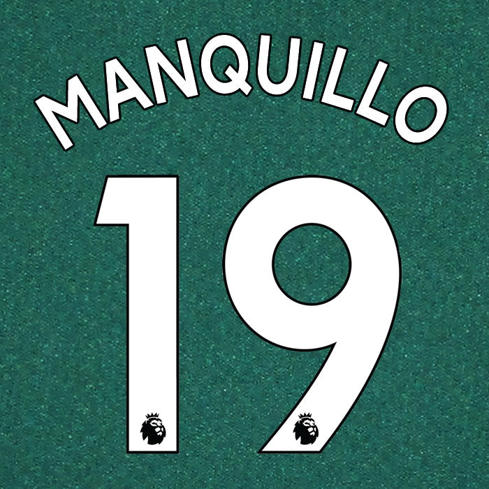 2019 2020 NEWCASTLE UNITED MANQUILLO 19 WHITE AWAY OFFICIAL PLAYER SIZE NAME SET