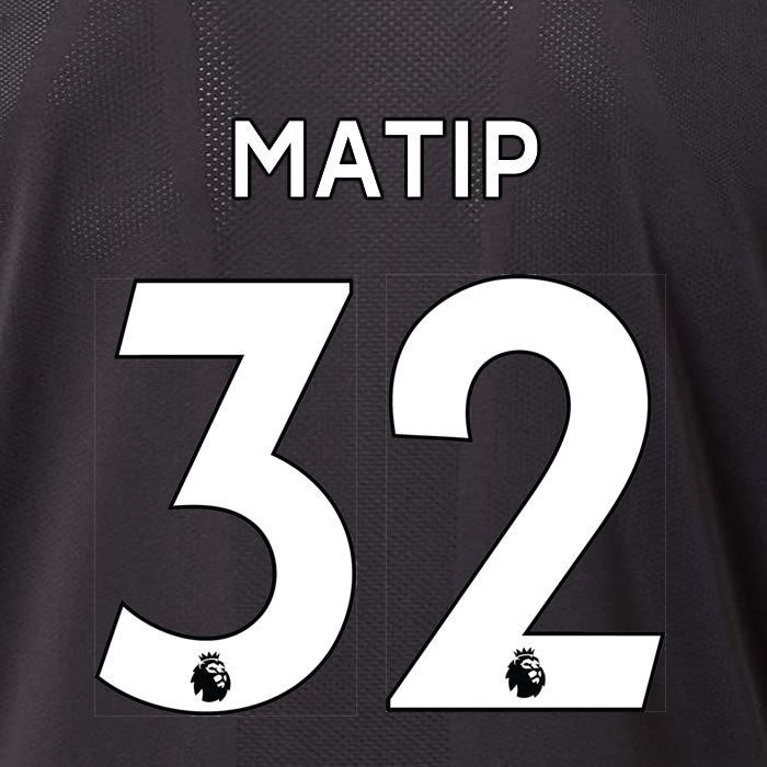 2019 2020 LIVERPOOL MATIP 32 WHITE AWAY OFFICIAL PLAYER SIZE NAME SET