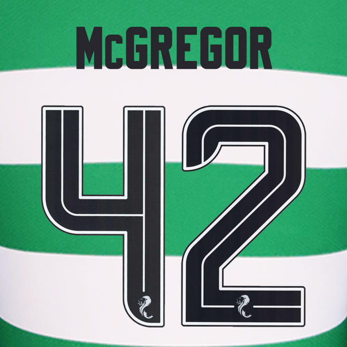 2024 2025 Celtic McGREGOR 42 WHITE HOME OFFICIAL PLAYER SIZE NAMESET