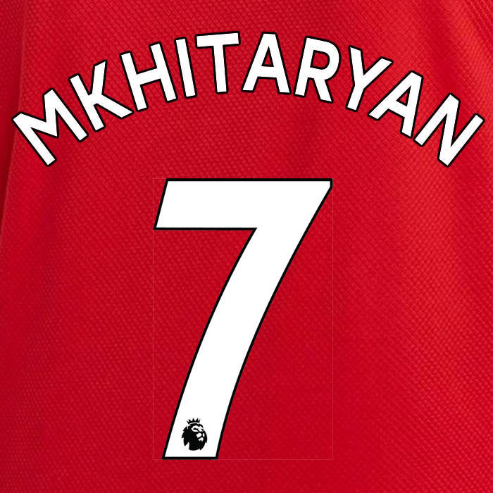 2019 2020 ARSENAL MKHITARYAN 7 WHITE HOME OFFICIAL PLAYER SIZE NAME SET