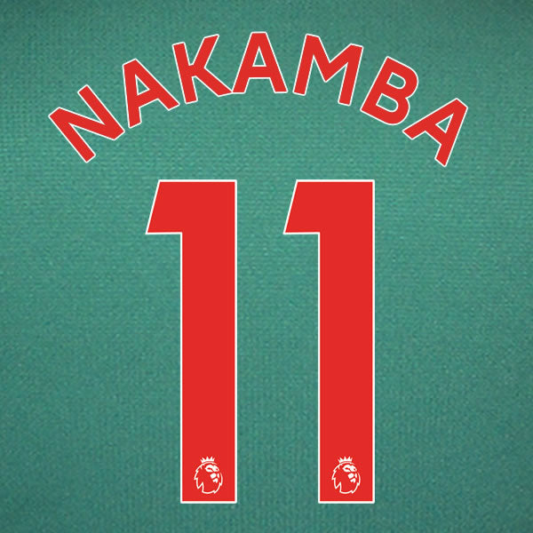 2019 2020 ASTON VILLA NAKAMBA 11 WHITE 3RD OFFICIAL PLAYER SIZE NAME SET