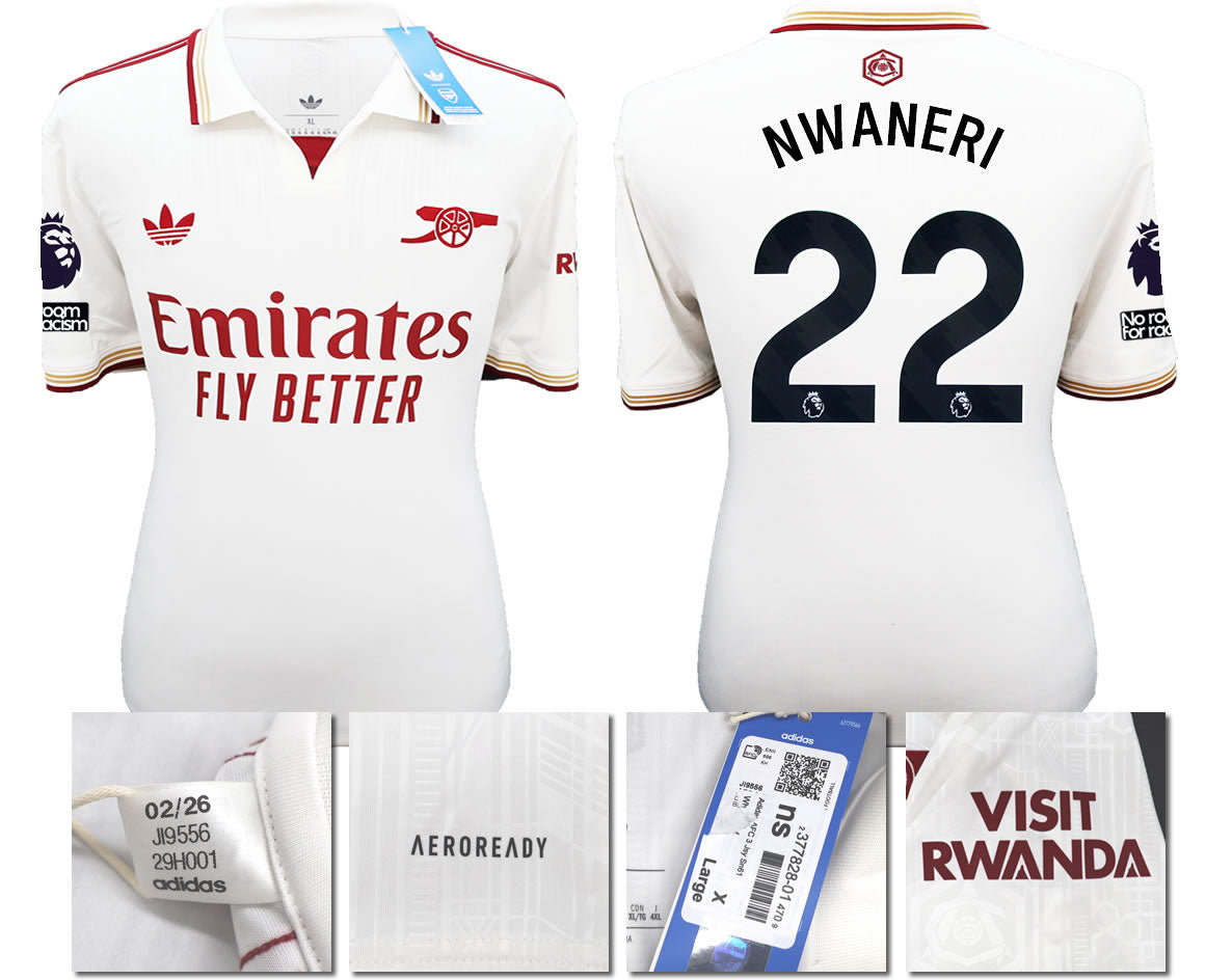 BNWT 2025/2026 ARSENAL F.C. ADIDAS 3RD SHIRT NWANERI 22