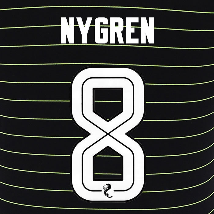 2025 2026 Celtic NYGREN 8 WHITE AWAY OFFICIAL PLAYER SIZE NAMESET