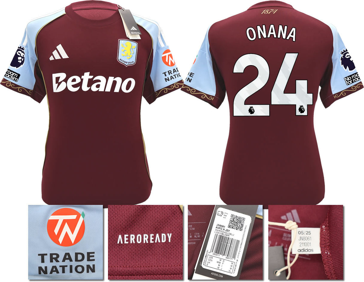BNWT 2025/26 ASTON VILLA FC HOME SHIRT ONANA 24