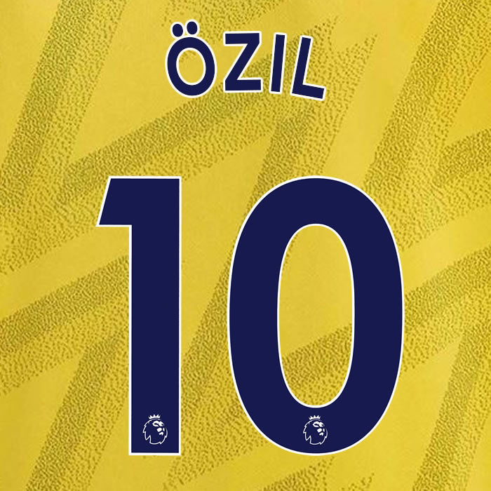 2019 2020 ARSENAL OZIL 10 WHITE AWAY OFFICIAL PLAYER SIZE NAME SET