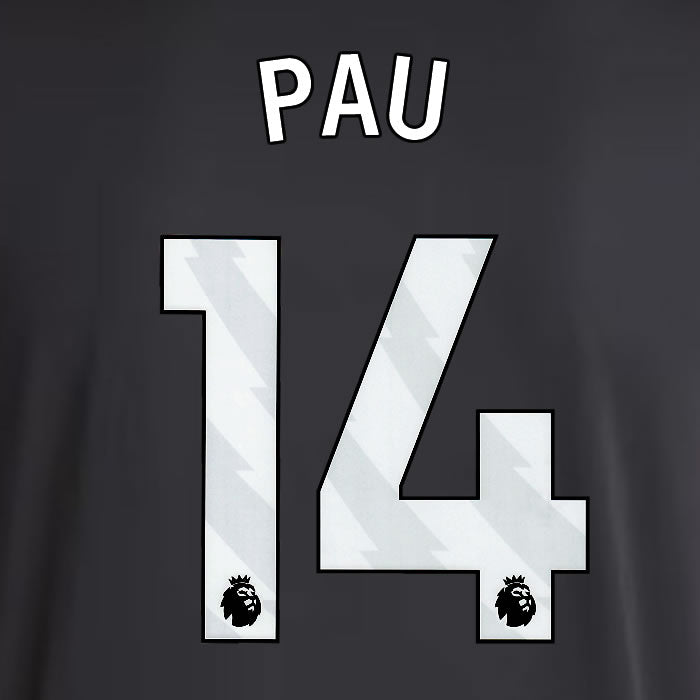 2025 2026 ASTON VILLA PAU 14 OFFICIAL WHITE AWAY PLAYER SIZE NAMESET